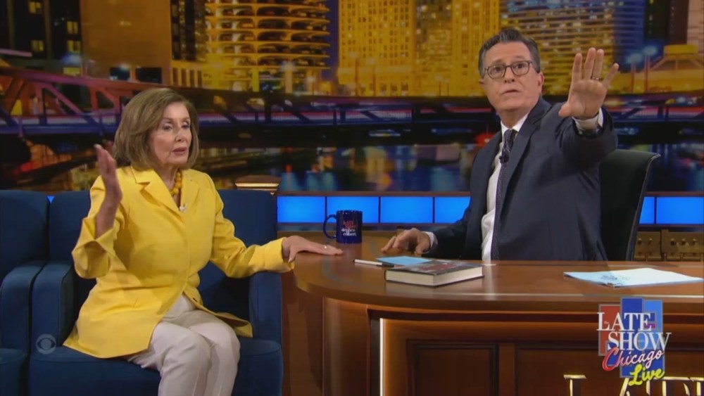 nancy pelosi stephen colbert