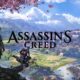 assassin s creed logo black over ac shadows promo artwork yasuke and naoe on a cliff