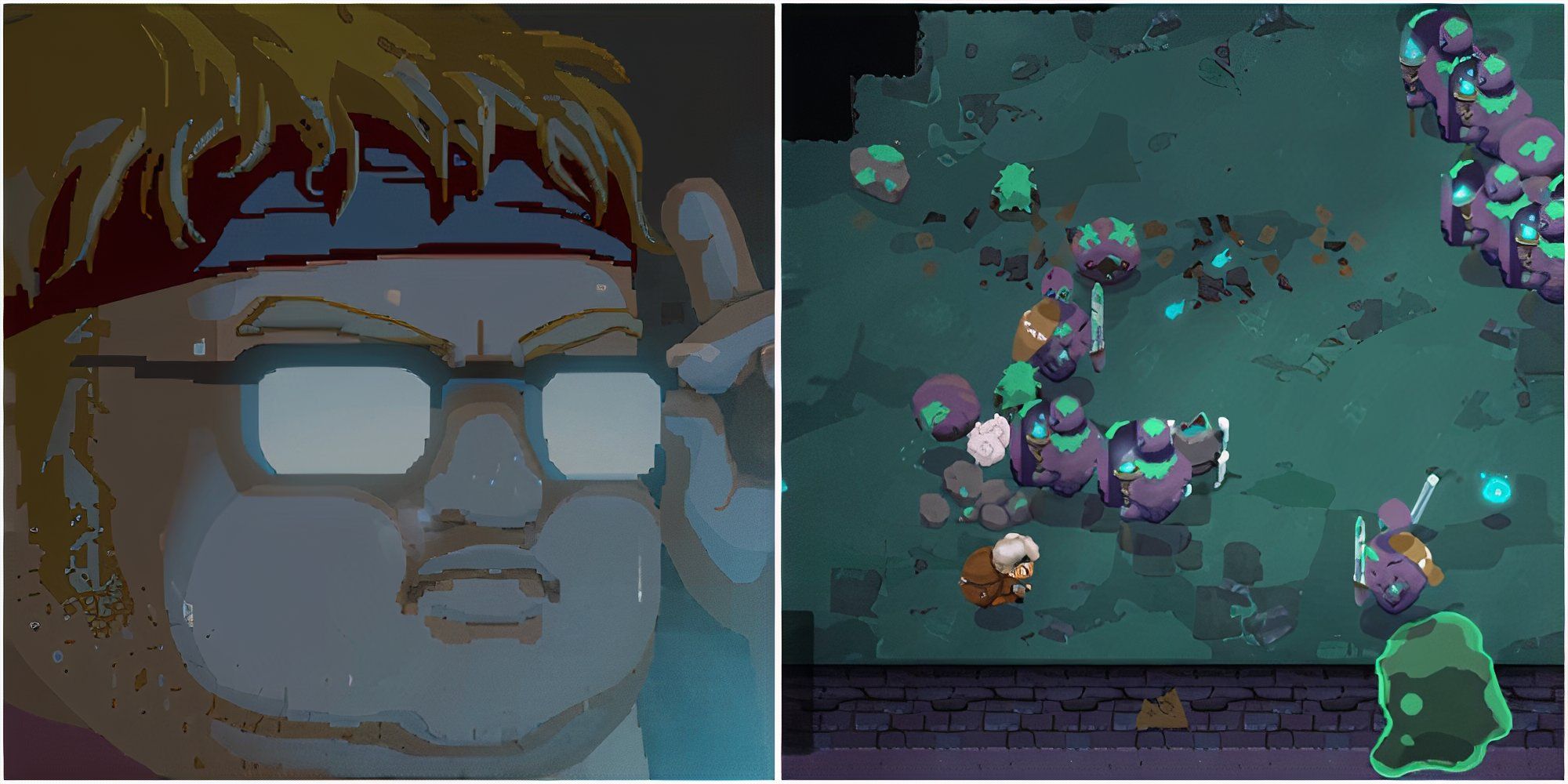 duff in dave the diver and fighting enemies in moonlighter