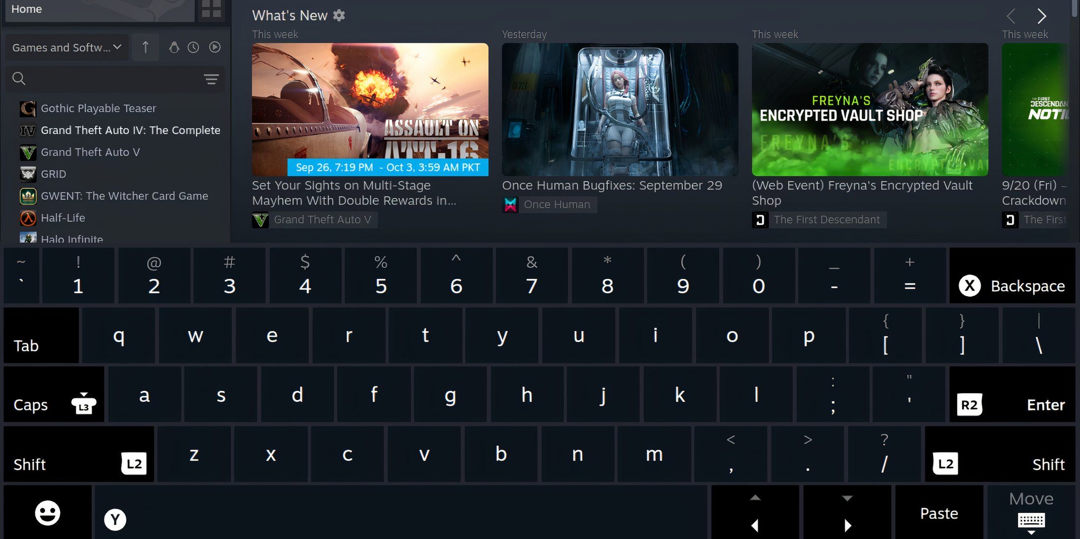 how to bring up keyboard on steam deck