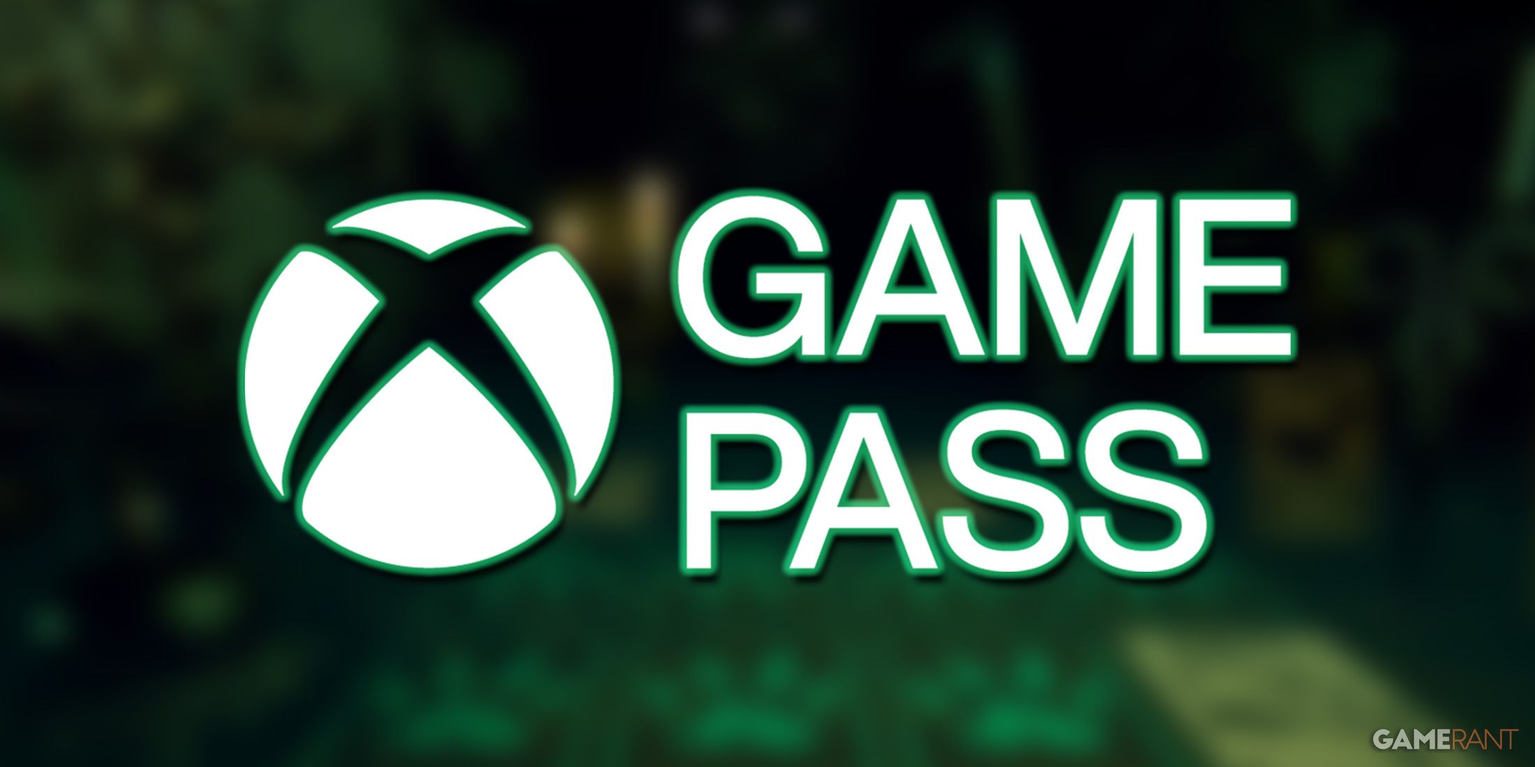 white glowing xbox game pass logo over blurred inscryption promo screenshot