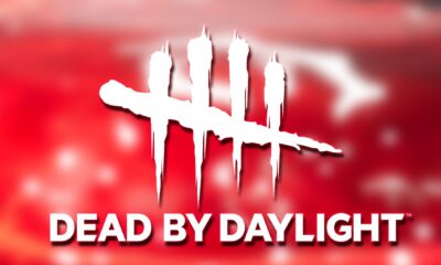 dead by daylight white glowing logo over blurred doomed course promo gameplay screenshot red pool.jp