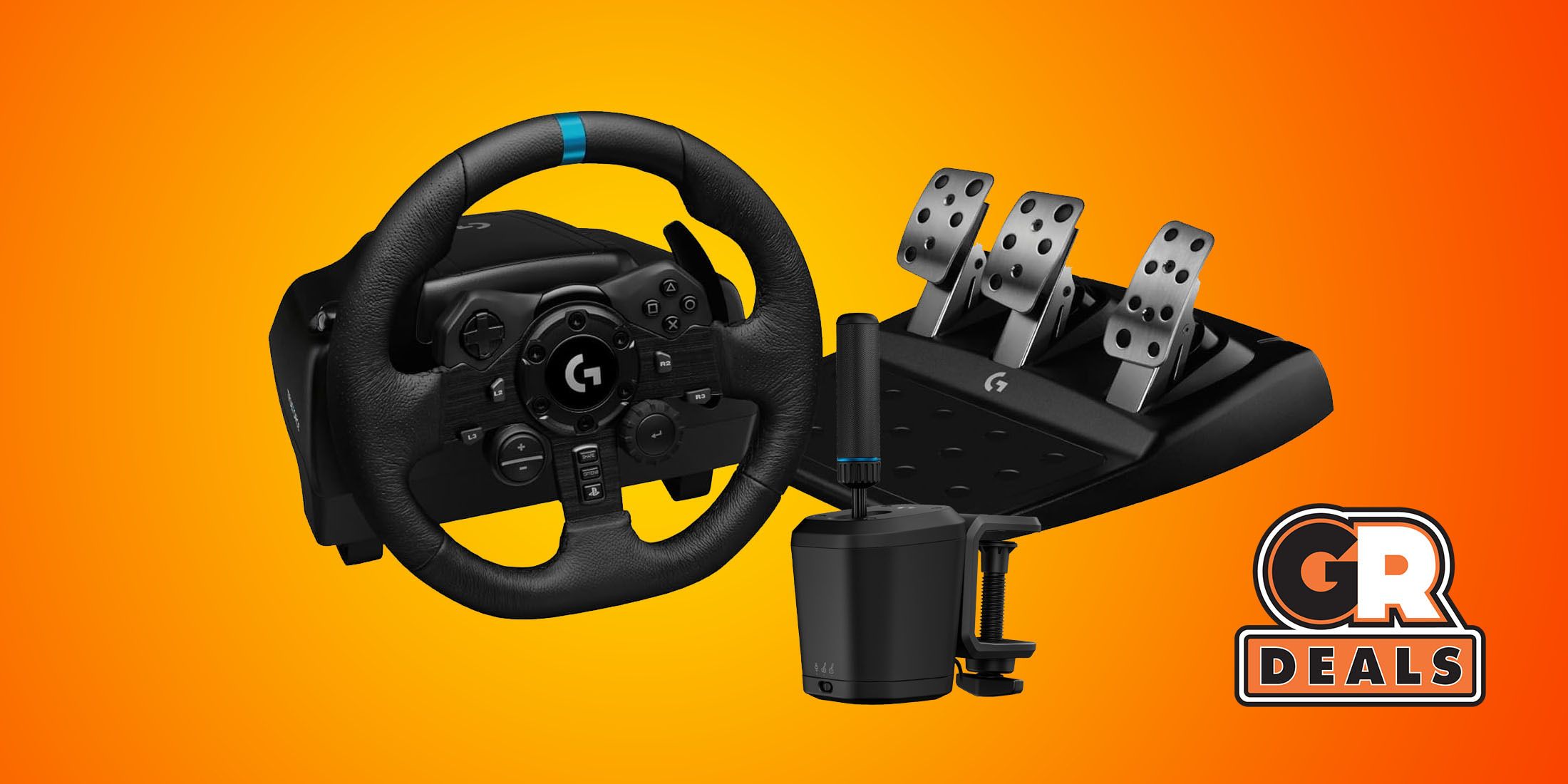 logitech g923 racing wheel and pedals shifter handbrake bundle 1