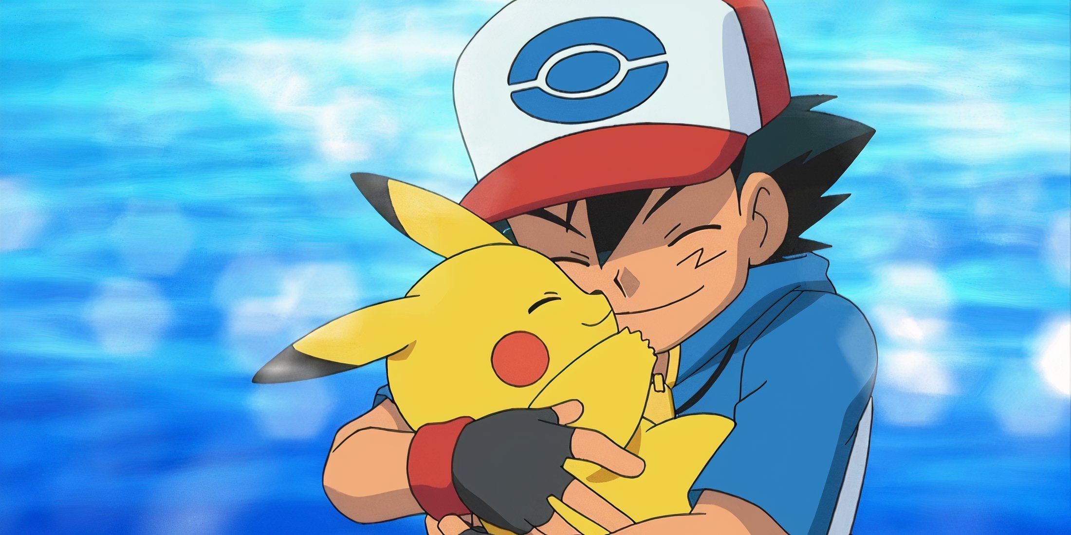 pokemon ash pikachu hugging