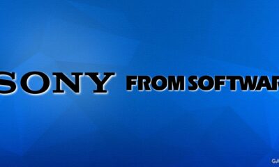 sony logo fromsoftware logo blue background