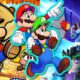 split image of paper mario the thousand year door mario and luigi brothership and mario rabbids spar