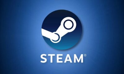 steam logo blue background