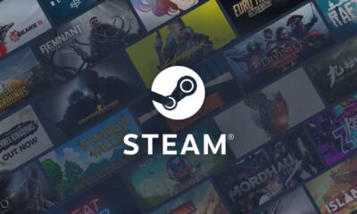 steam logo with titles in the background