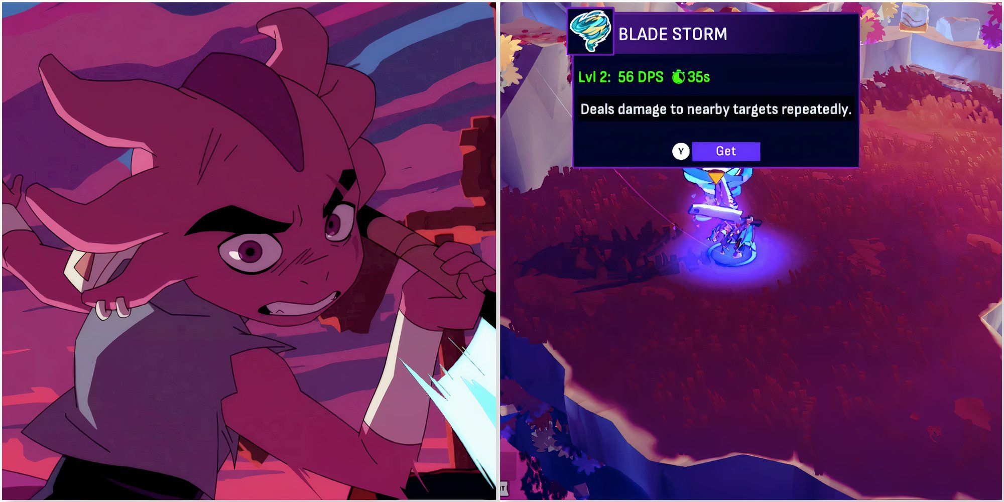 the axolotl hero and blade storm trinket in windblown