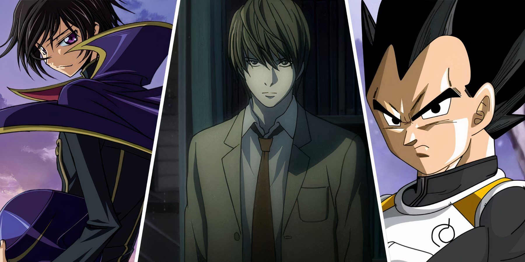 a split image of lelouch light yagami and vegeta 1