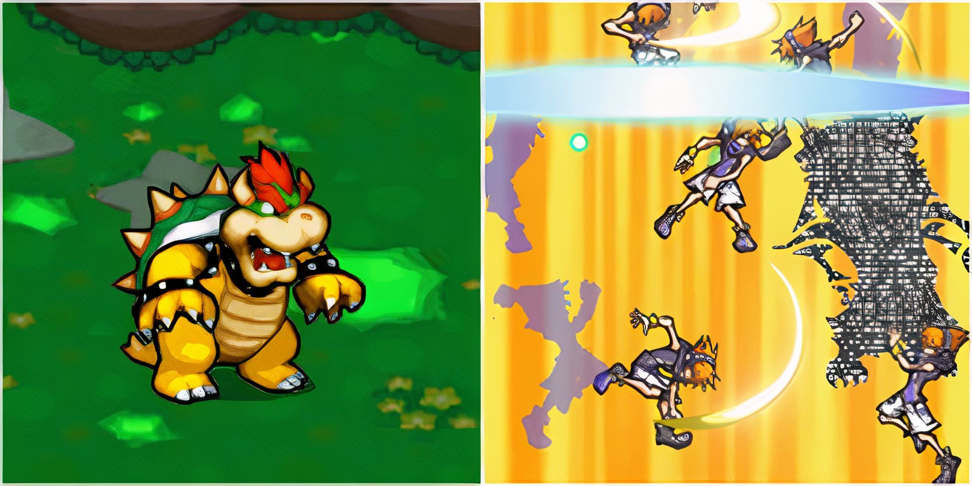 bowser in mario luigi bowser s inside story and fighting a boss in the world ends with you