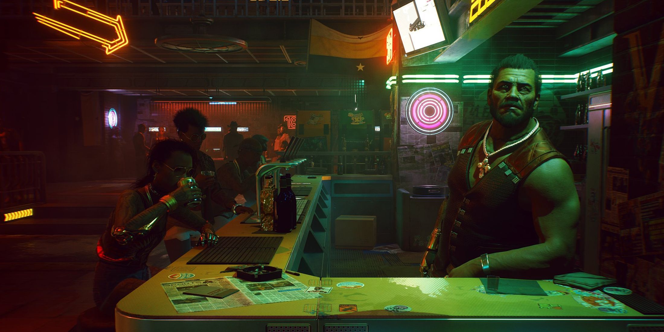 cyberpunk 2077 characters in bar