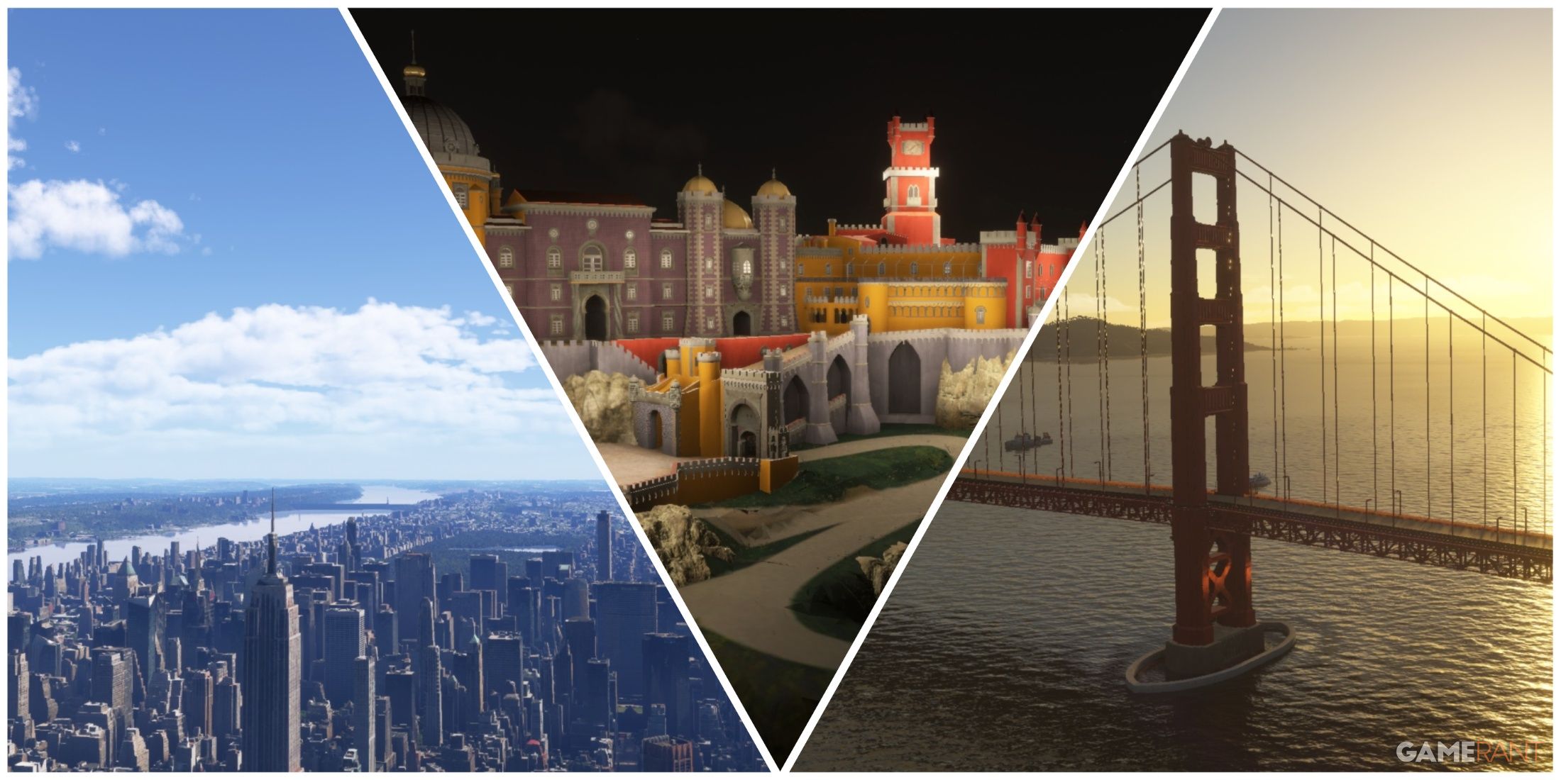 flight sim 2024 new york city pena palace golden gate bridge