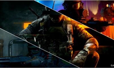 a collage of key art showing a soldiers wielding both a shotgun a submachine gun alongside key cover