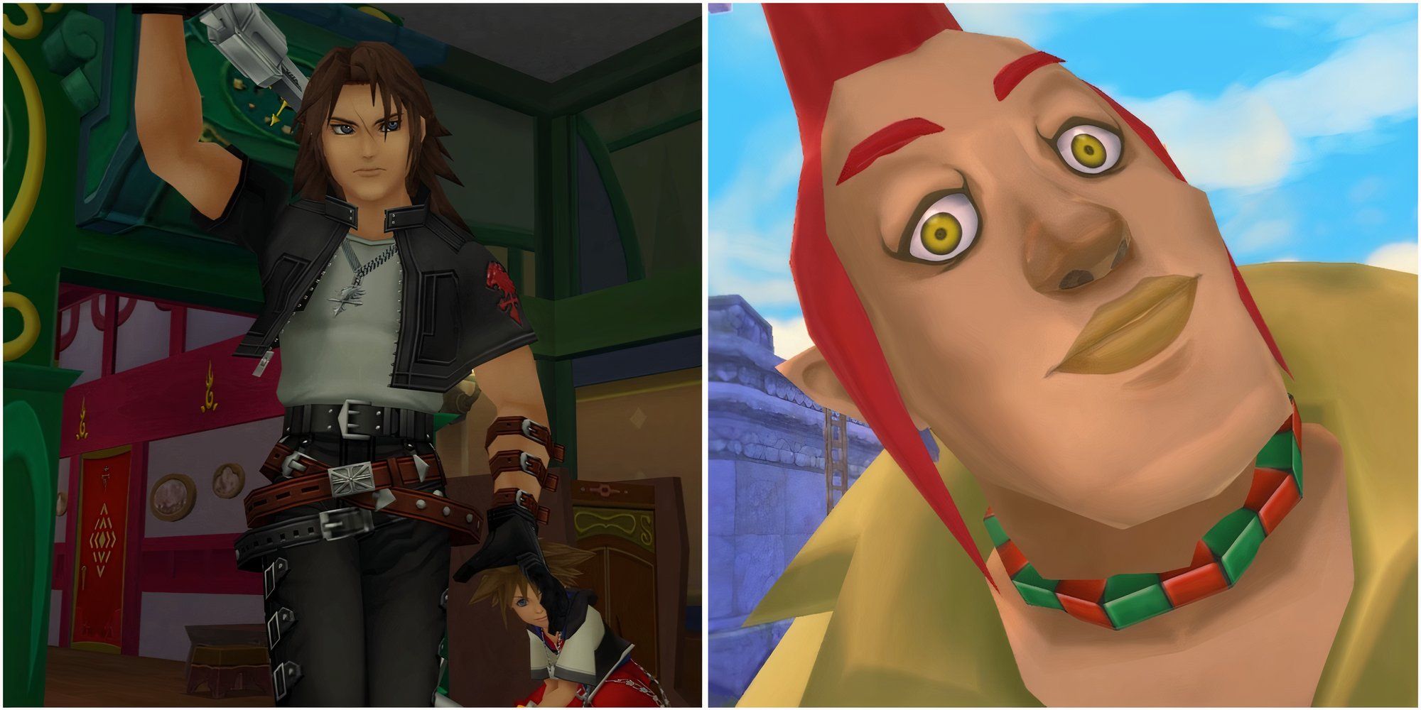 leon in kingdom hearts and groose from the legend of zelda skyward sword