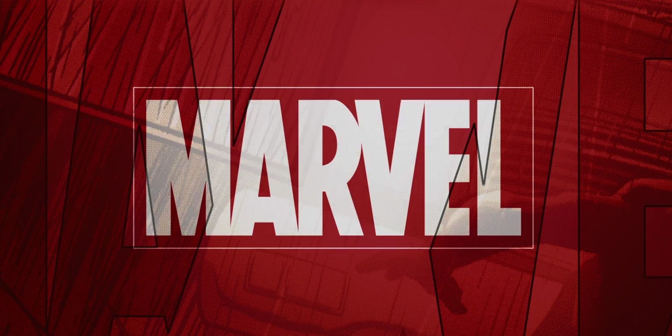 marvel white logo red background