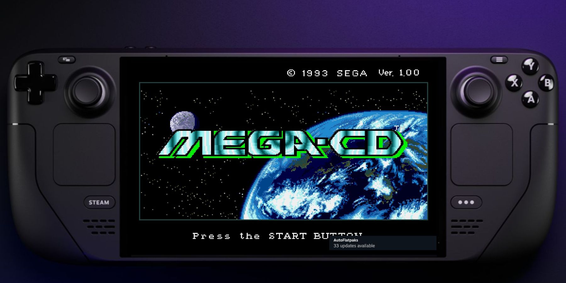 mega cd logo on the steam deck