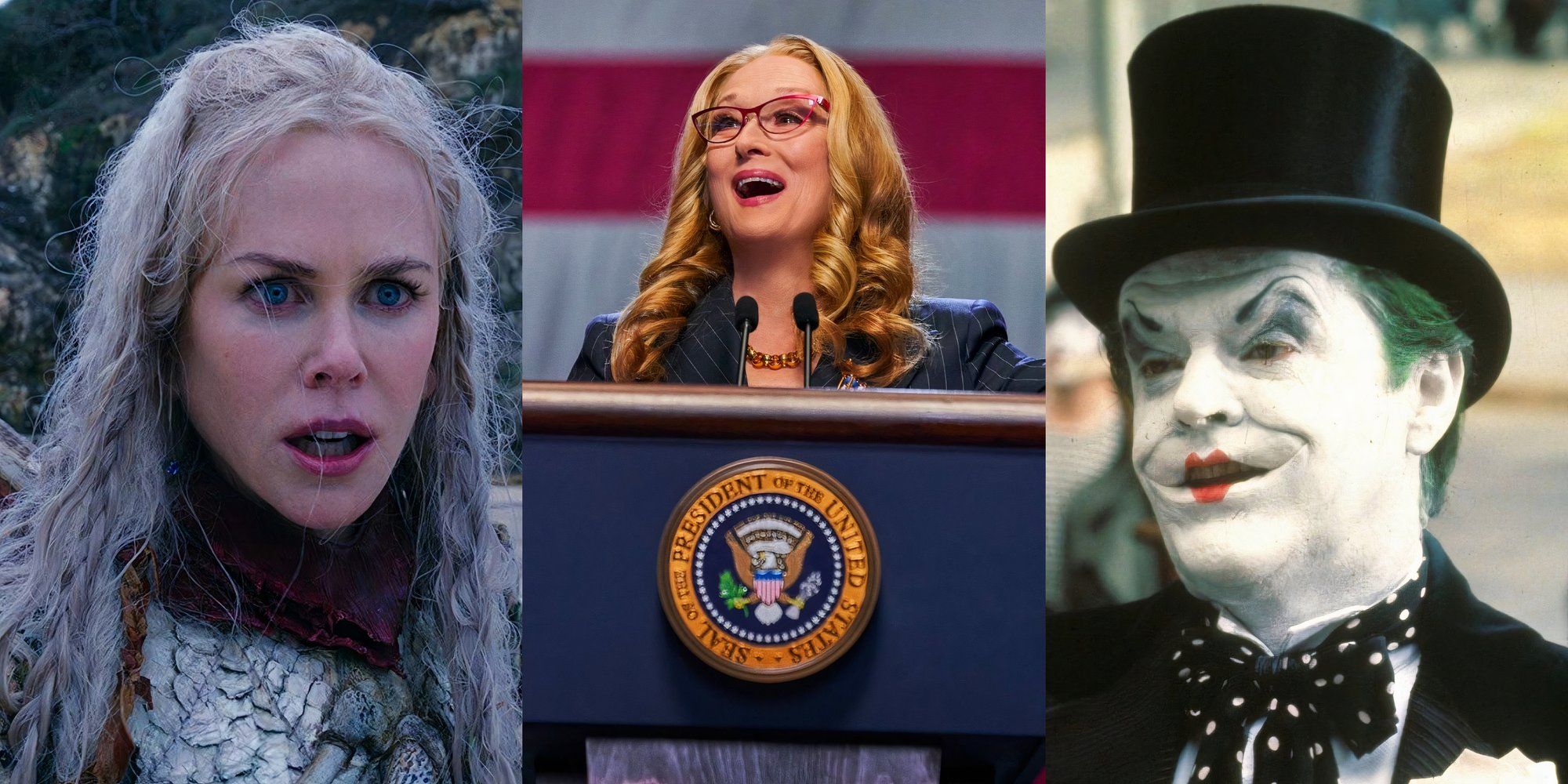 nicole kidman in aquaman meryl streep as the us president in don t look up and jack nicholson as the