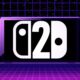 nintendo switch 2 mockup on vaporwave purple background 2x1 composite