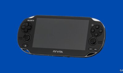 sony playstation vita blue background