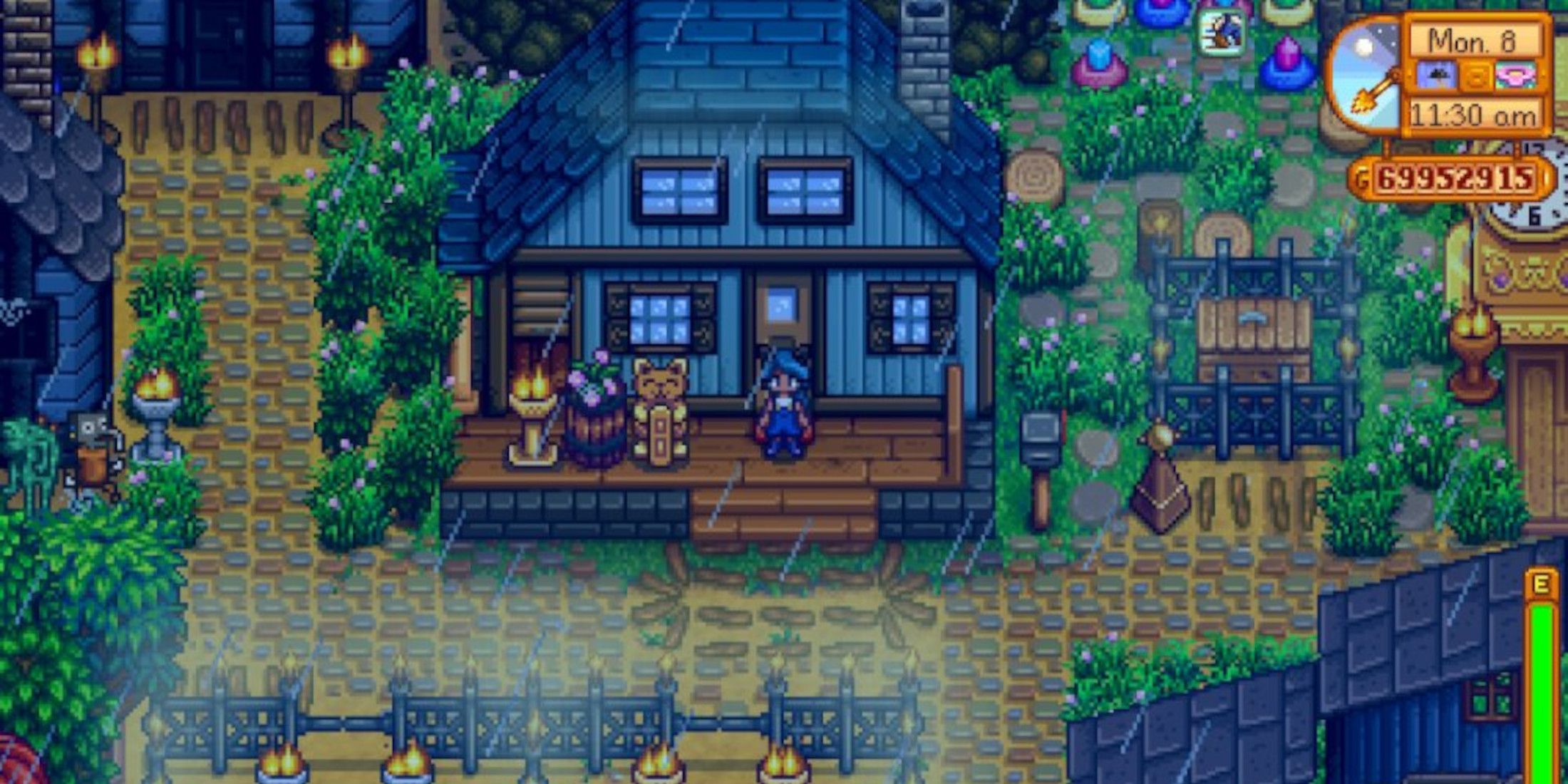 stardew valley exterior house rain