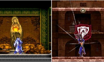 the save room in castlevania aria of sorrow and absorbing a glyph in castlevania order of ecclesia.j