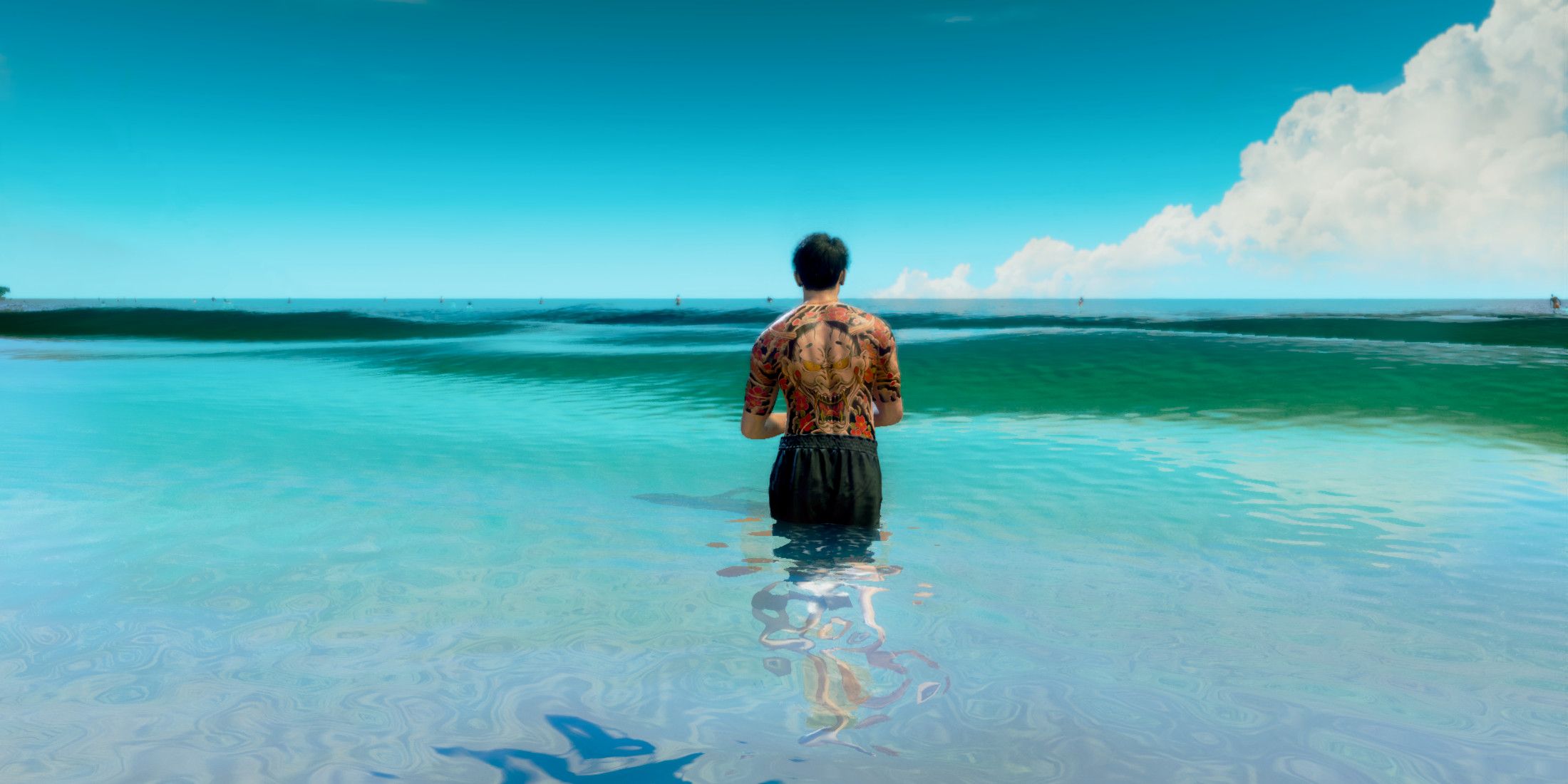 lad pirate yakuza majima in ocean