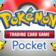 pokemon tcg pocket logo with dizzy pikachu head sprites from pokemon shuffle 2x1 composite