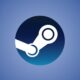 steam logo on blue background