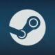 steam white logo dark blue background