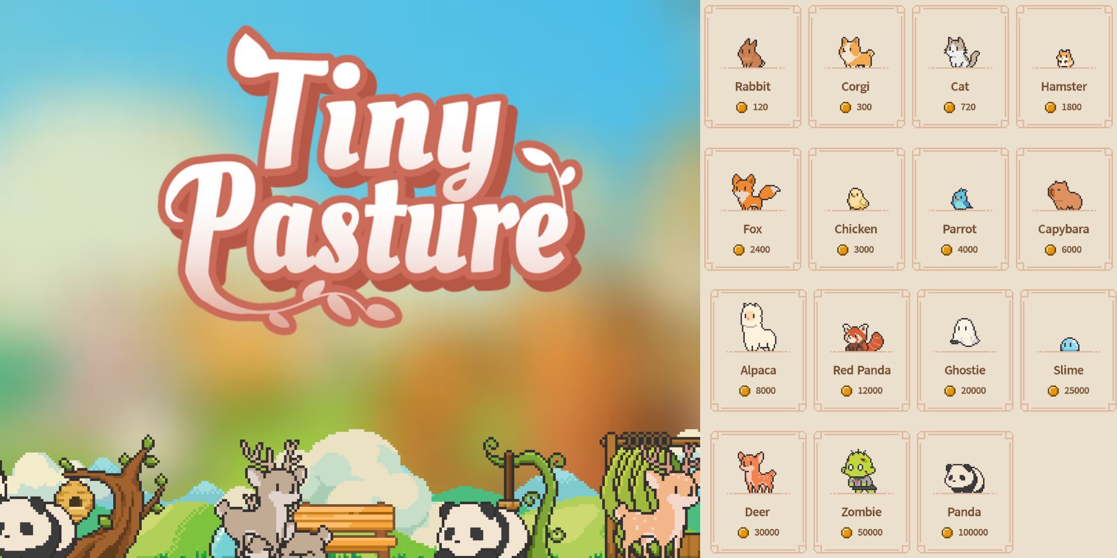 tiny pastures all animals unlocked